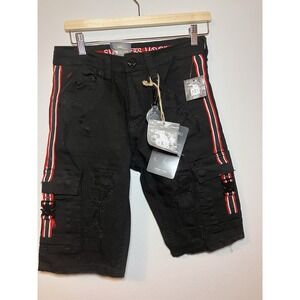 Smuggler's Moon Men Black Distressed Grunge Butterfly Denim Shorts 30‎ NWT ($68)